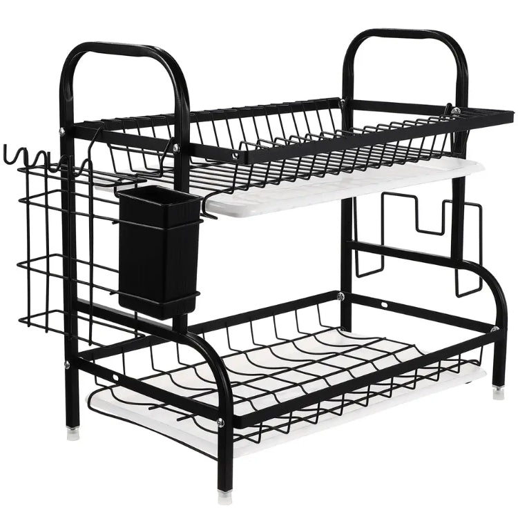 Tier Dish Drainer, Rack Kitchen Plate Cutlery Drying Holder With Drip Tray Glasses Holder, Drying Rack with Tray Chopstick Sink Tier Dish Drainer, Rack Kitchen Plate Cutlery Drying Holder With Drip Tray Glasses Holder, Drying Rack with Tray Chopstick Sink